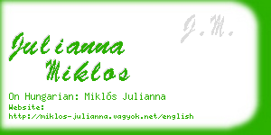 julianna miklos business card